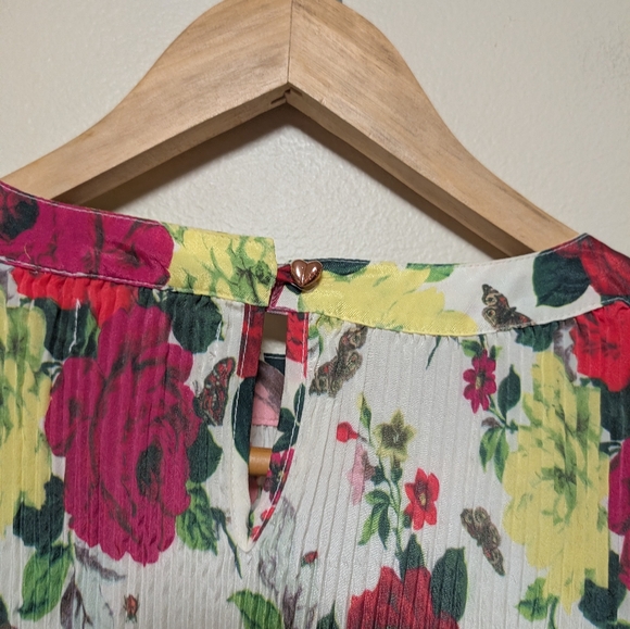 Baker by Ted Baker Girls Floral Pleated Blouse Size 14 - Picture 5 of 8